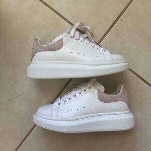 Alexander McQueen White and Pink Oversized Sneakers